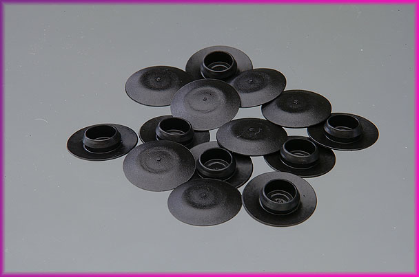 100 X 3/8" Flush Locking Plugs - Hard Black Plastic G634